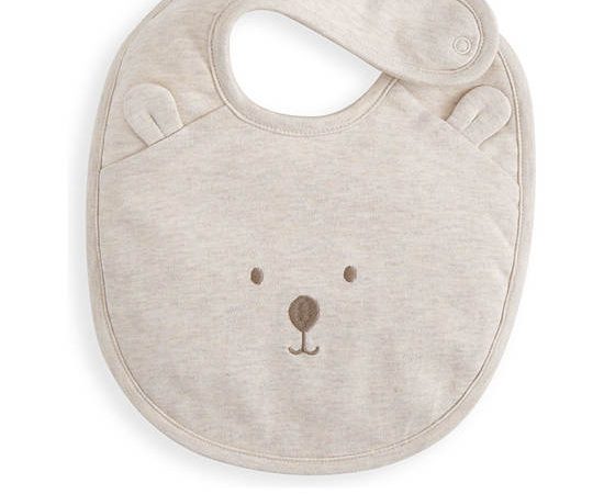 MAMAS & PAPAS Unisex Toddler Bib Bear Sand
