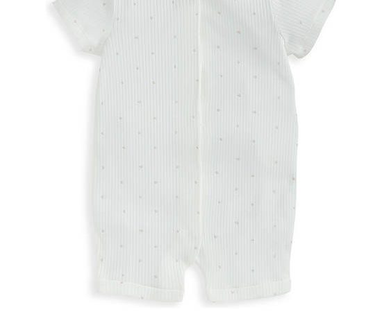 MAMAS & PAPAS Unisex Toddler Romper Shortie Spot Zip White