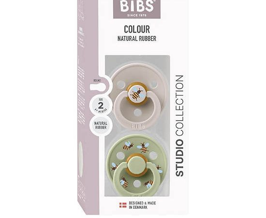 BIBS Pacifier Latex Studio Bumblebee Pack 2 pcs Size 2 Mushroom Mix