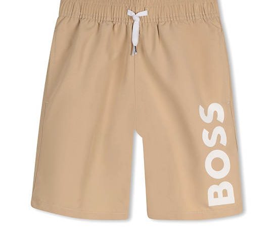BOSS KIDS Boy Swim Shorts with Drawstring Logo