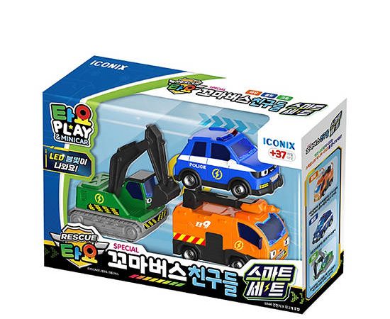 TAYO The Little Bus Vehicle Toy Set Tayo Little Bus' Friends Resucue Smart Set - Mini Tayo Multi-Color