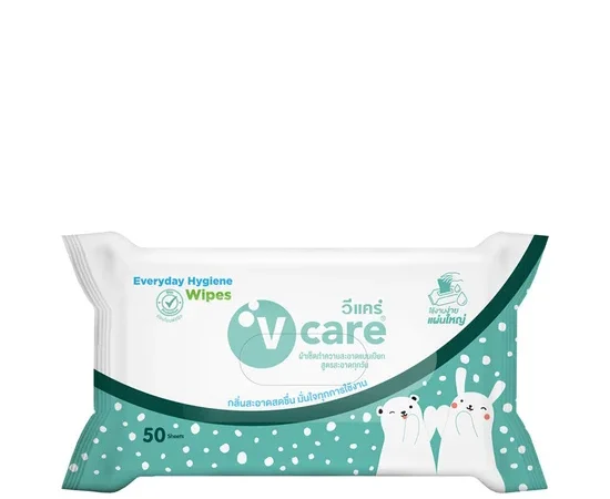 V-CARE Anti-Bacterial Mini Wipes 50  Sheets 5VC02016050061 Transparent