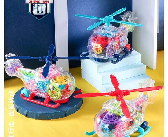 WANGDEK Toy Bump & Go Helicopter With Light And Sound Multi-Color