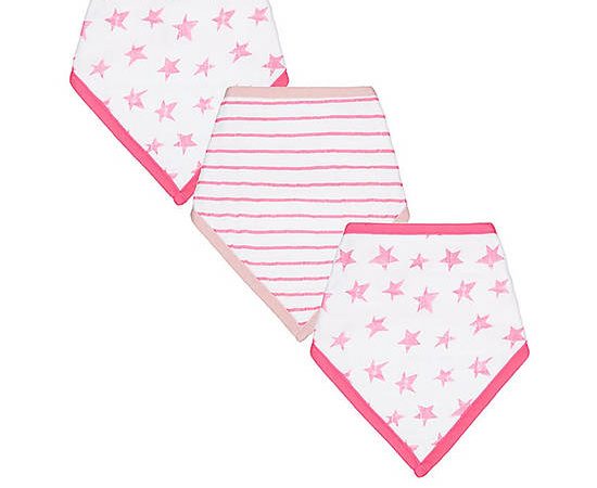 MOTHERCARE Baby Muslin 3 pk 777 Star Dribbler Multi-Color