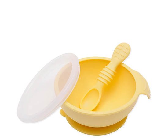 BUMKINS Toddler First Feeding Set Pineapple Canary Yellow