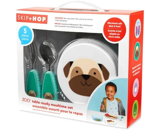 SKIP HOP Zoo Table Rd Stainless Steel Set Pug