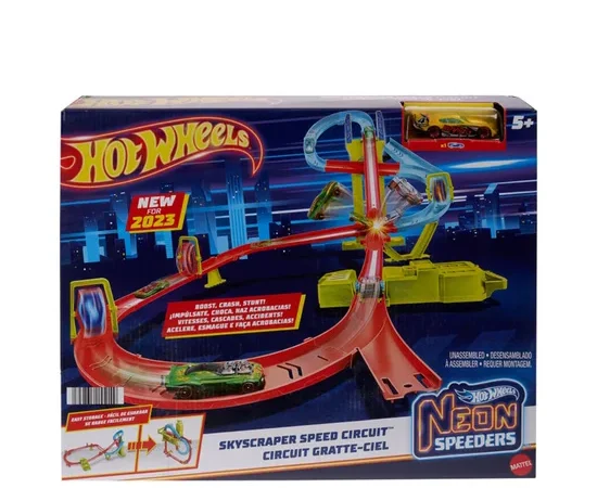 HOTWHEELS Toys Neon Speeders Skyscraper Speed Circuit Multi-Color