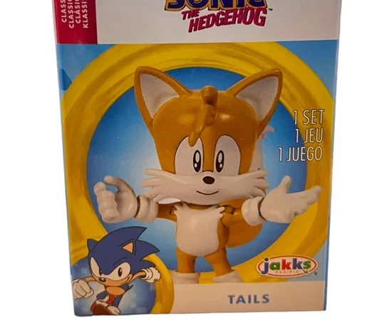 SONIC THE HEDGEHOG Figure Check Lane Tails 2.5 in Yellow