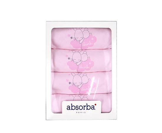 ABSORBA Pink Bamboo Extra Soft Diapers Rabbit 30x30 inch. (4 piece)
