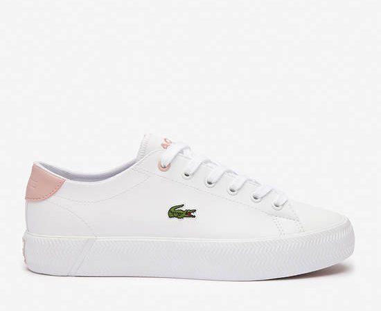 LACOSTE White Juniors’ Gripshot Synthetic Trainers