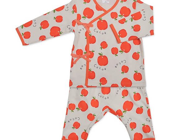 AUKA Orange ,newborn baby boy's long sleeve set,Cocoa Apple
