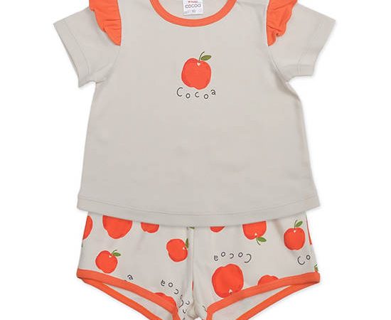 AUKA Orange , short sleeve set,Girl ,Cocoa Apple