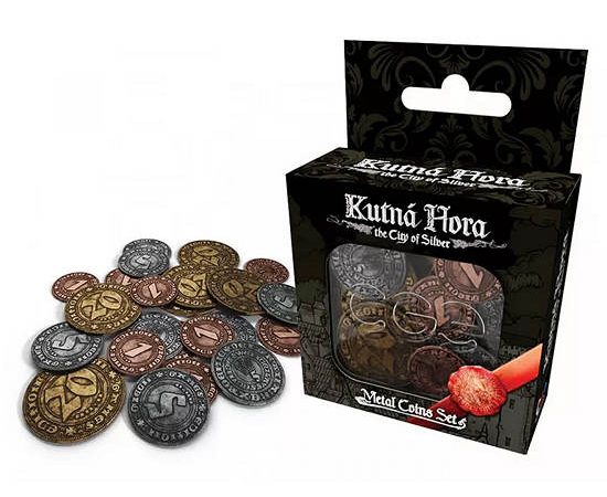 DICE CUP BOARD GAME Kutná Hora: The City of Silver: metal coins Board Game