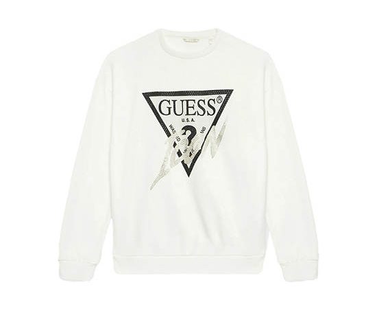 GUESS KIDS GIRL Icon triangle logo sweatshirt- White